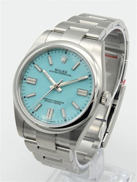 rolex oyster perpetual date blue dial stainless steel men's watch